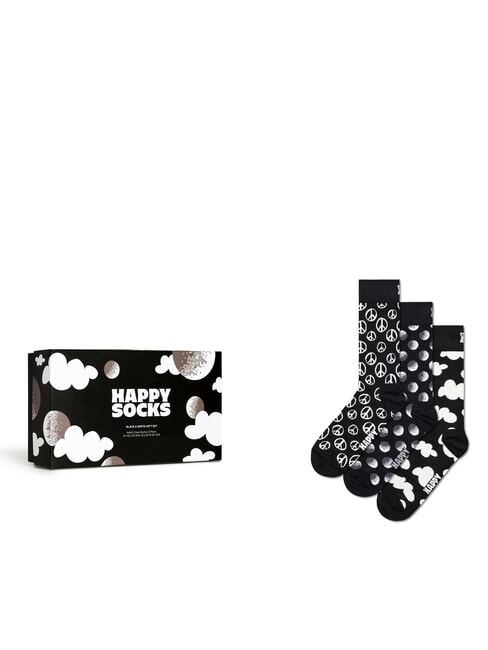 HAPPY SOCKS BLACK AND WHITE Set cadou de 3 perechi de șosete negru - Șosete pentru bărbați