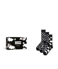 HAPPY SOCKS BLACK AND WHITE Set cadou de 3 perechi de șosete - Șosete pentru bărbați