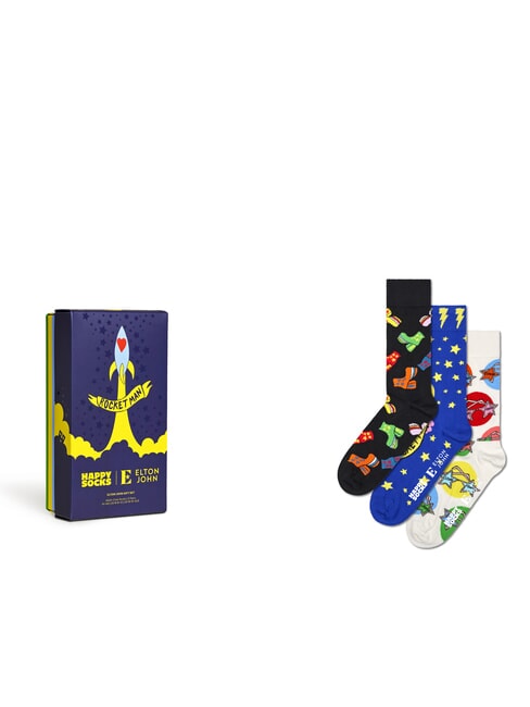 HAPPY SOCKS ELTON JOHN Set cadou de 3 perechi de șosete negru - Șosete pentru bărbați