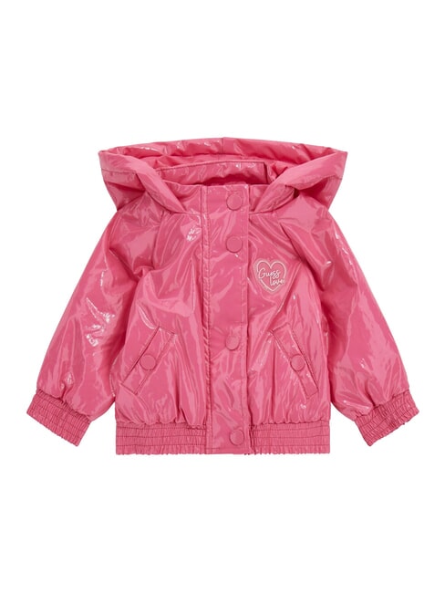 GUESS KIDS Geaca captusita cu gluga trandafir caramel - Jachete pentru copii