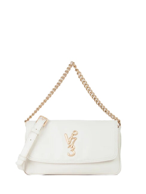 V73 LOUISE Geantă de umăr medie cu mâner din lanț ecru - Genți femei