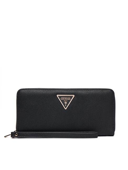 GUESS LAUREL 2 Portofel mare cu fermoar și mâner BLACK - Portofele femei