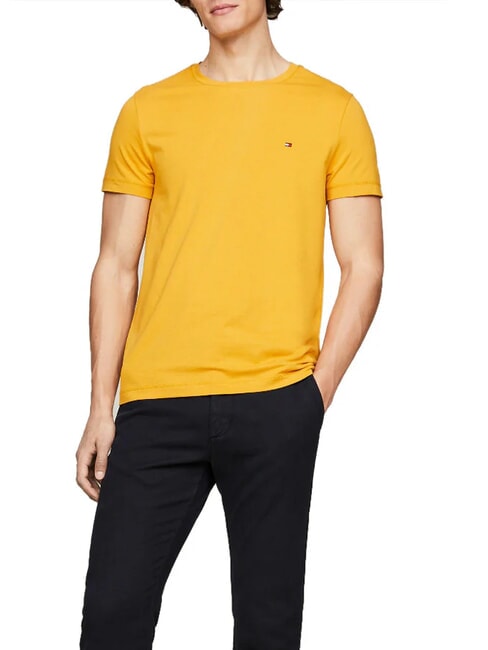 TOMMY HILFIGER  Tricou bărbătesc stretch oraș galben - tricou