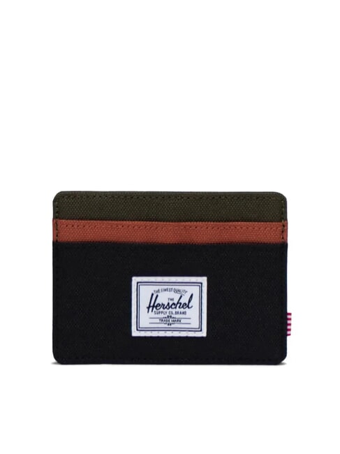 HERSCHEL CHARLIE  Suport plat pentru card negru/verde iedera/chutney - Portofele femei