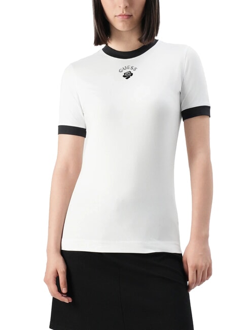 GUESS MINI ROSE Tricou slim fit cu mânecă scurtă alb purpuriu - tricou