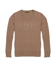 GUESS SAYLOR LOGO  Pulover mătase taupe - Pulovere pentru femei - 1