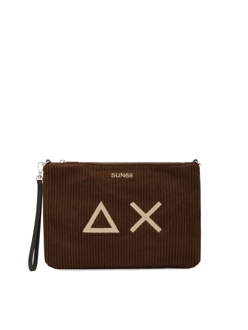 SUN68 CORDUROY Geantă tip clutch cu curea de mână și de umăr Maro - Genți femei