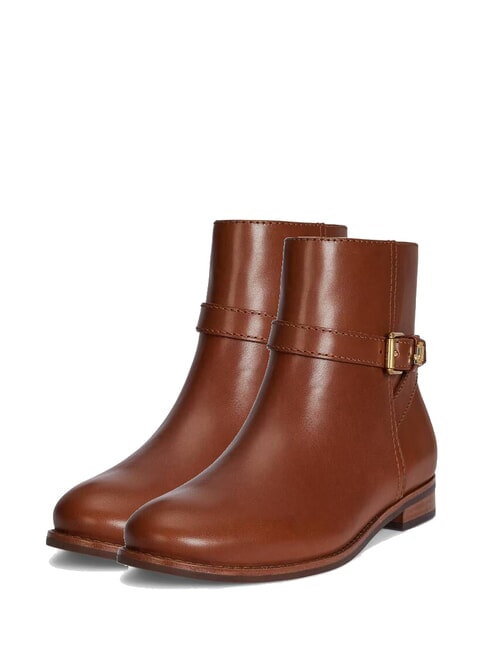 RALPH LAUREN BROOKE 2 Ghete joase din piele cu cataramă lauren tan1 - Pantofi femei