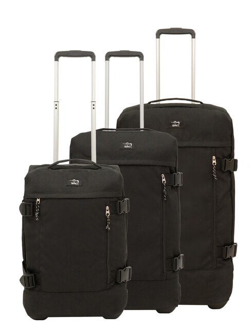 LESAC GLOBETROTTER 2 Set de 3 cărucioare: cabină+mediu+mare negru - Set trolere