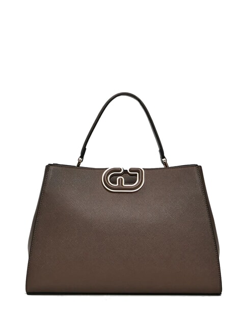 GAUDÌ DEMY WINTER L Geantă de mână cu curea de umăr din piele saffiano taupe - Genți femei