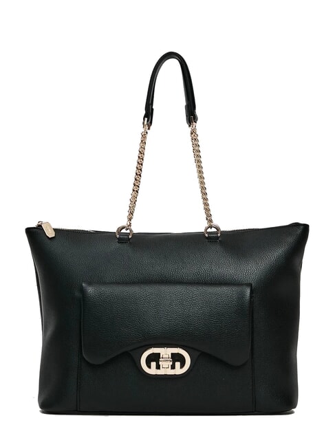 GAUDÌ ELLA Geantă de cumpărături cu mânere din lanț BLACK - Genți femei