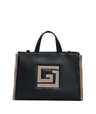 GAUD&Igrave; EMILY FUR Geantă de m&acirc;nă cu curea de umăr negru/gri-maro - Genți femei - 1