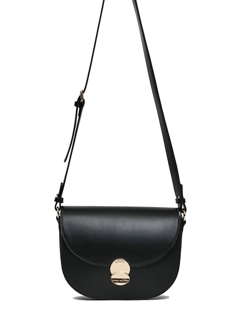 GAUDÌ EVELYN Geantă de umăr medie cu clapă BLACK - Genți femei