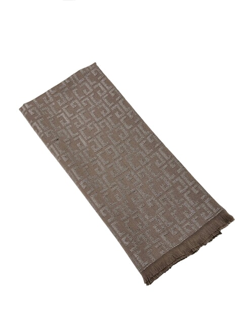 GAUDÌ ESTELLE Eșarfă din lurex cu logo integral taupe - Eșarfe