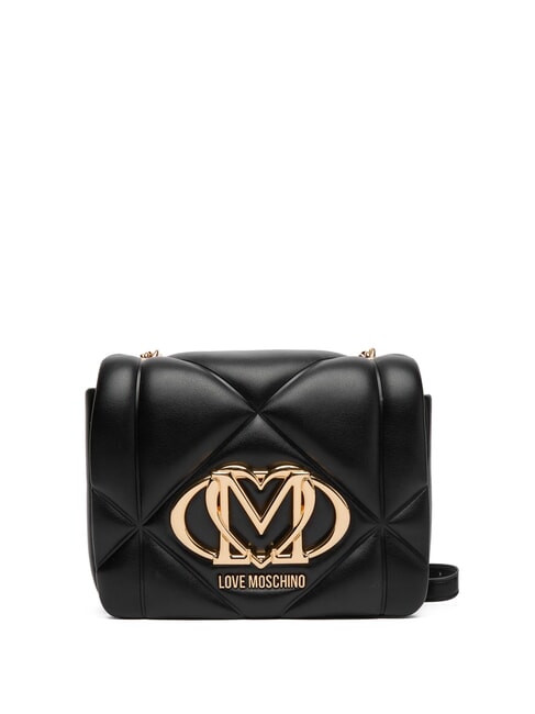 LOVE MOSCHINO EMBOSSED Geantă de umăr mini negru - Genți femei