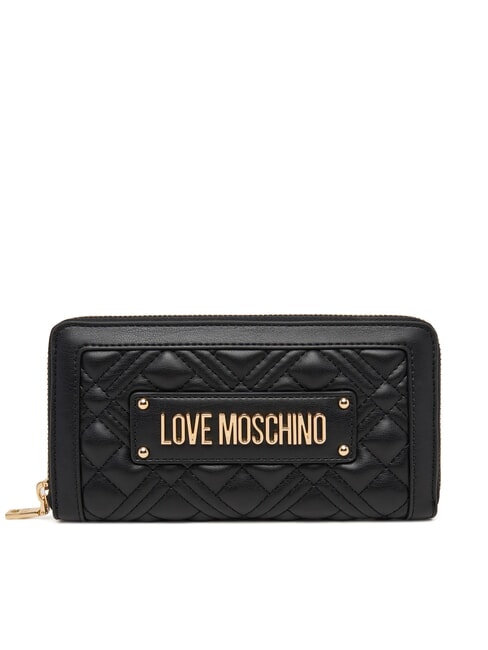 LOVE MOSCHINO QUILTED Portofel mare cu fermoar negru - Portofele femei