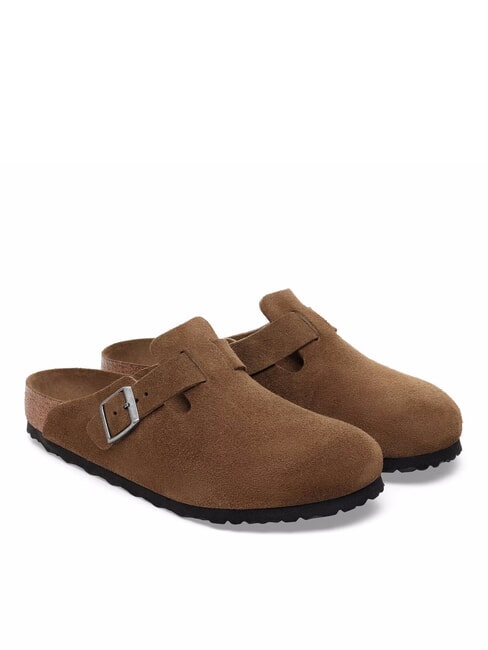 BIRKENSTOCK BOSTON Papuci din piele întoarsă ceai negru - Pantofi unisex