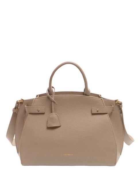 COCCINELLE KLICHE Geantă de mână din piele cu curea de umăr taupe cald - Genți femei