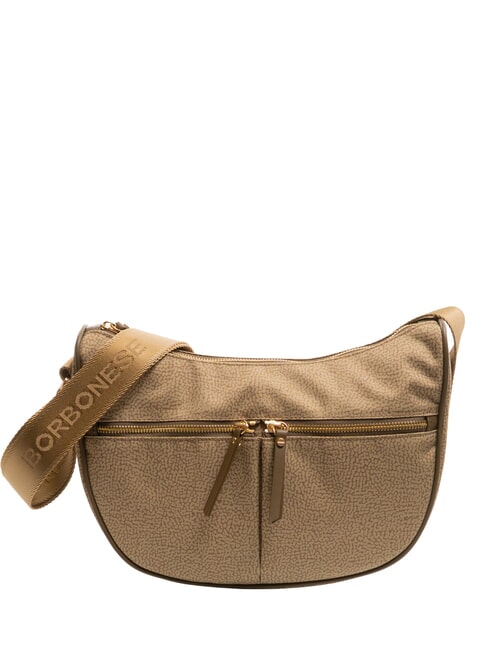 BORBONESE LUNA BAG M Fermoar Flexos verde ulei - Genți femei