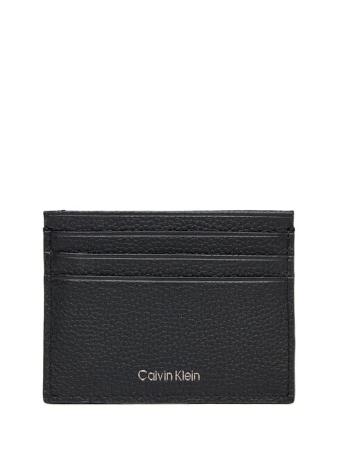CALVIN KLEIN FOIL EMBOSS  Portcard plat din piele pe negru - Portofele bărbați