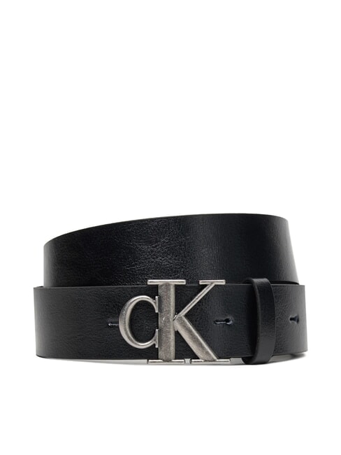 CALVIN KLEIN CK HARDWARE Curea de piele negru/argintiu antic - Curele