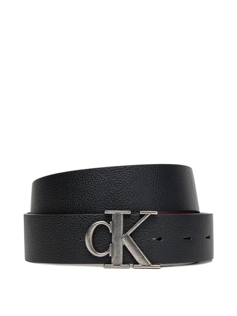 CALVIN KLEIN CK HARDWARE Curea dublă ciocolată neagră/decadentă - Curele
