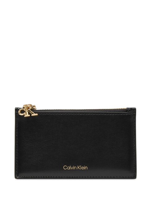 CALVIN KLEIN HARDWARE MONOGRAM Port carduri / portofel din piele pe negru - Portofele femei