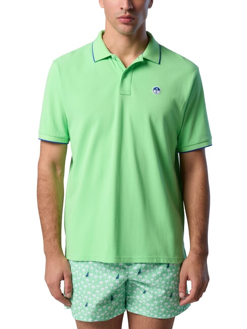 NORTH SAILS COLLAR STRIPED Tricou polo cu maneca scurta din bumbac verde de vară - maiou Polo