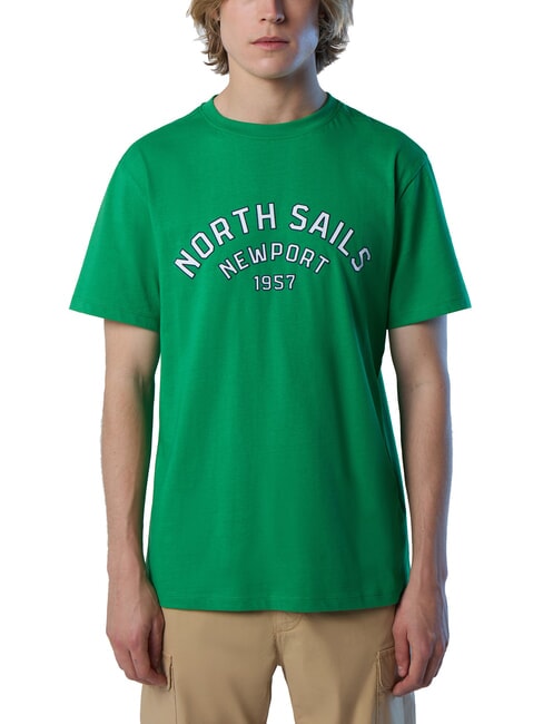 NORTH SAILS NEWPORT Tricou din bumbac cu logo-ul arcului albina verde - tricou