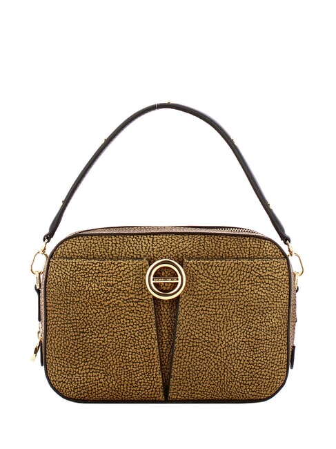 BORBONESE TULIP Geantă mini cu curea de umăr natural op / negru - Genți femei