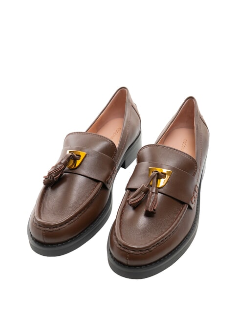 COCCINELLE BEAT SELLERIA Mocasini din piele cu ciucure brunetă - Pantofi femei