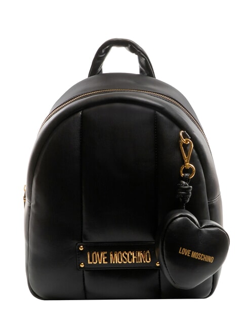 LOVE MOSCHINO PUFFY LOGO Rucsac cu buzunar cu inimă negru/roșu/negru - Genți femei