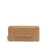 LOVE MOSCHINO QUILTED Portofel mare cu fermoar bej - Portofele femei - 1