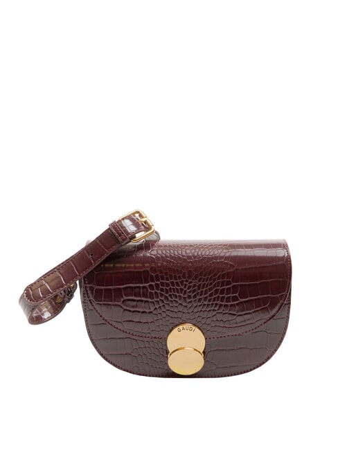 GAUDÌ EVELYN COCCO Geantă de umăr mică cu imprimeu vin - Genți femei