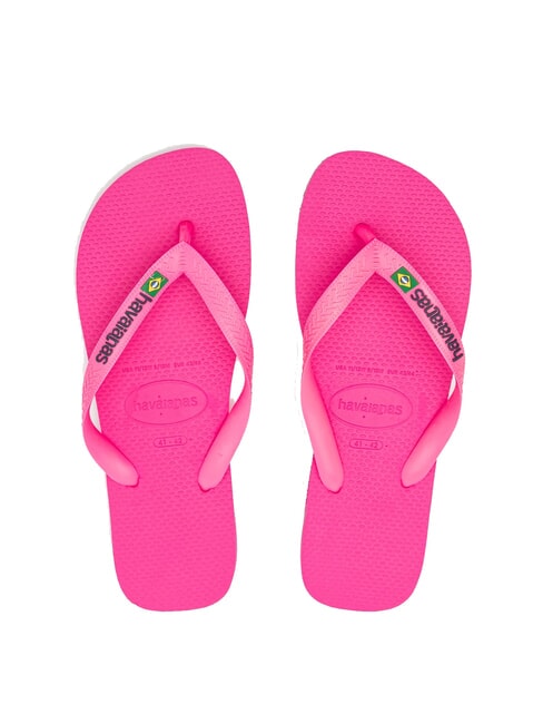 HAVAIANAS  BRASIL LOGO Flip flops flux roz/flux roz - Pantofi unisex