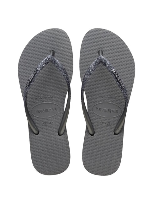 HAVAIANAS SLIM GLITTER II Papuci flip-flop gri/grafit - Pantofi femei