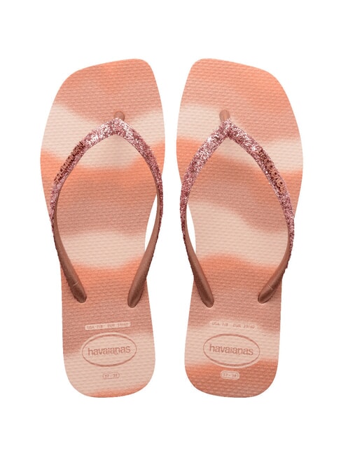 HAVAIANAS STYLESLIM SQUARE GLITTER Sandale pătrate ballet a crescut - Pantofi femei