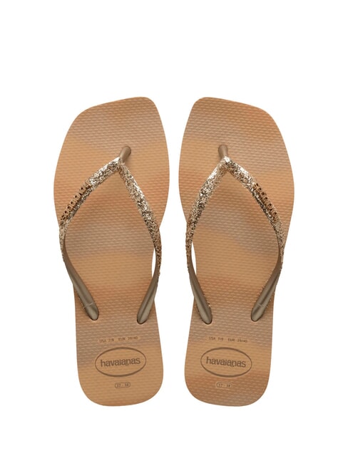 HAVAIANAS STYLESLIM SQUARE GLITTER Sandale pătrate de aur - Pantofi femei
