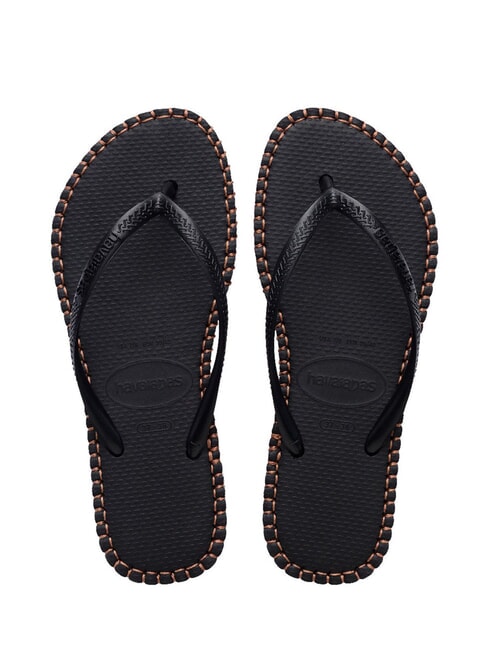 HAVAIANAS SLIM FLATFORM Papuci flip-flop BLACK - Pantofi femei