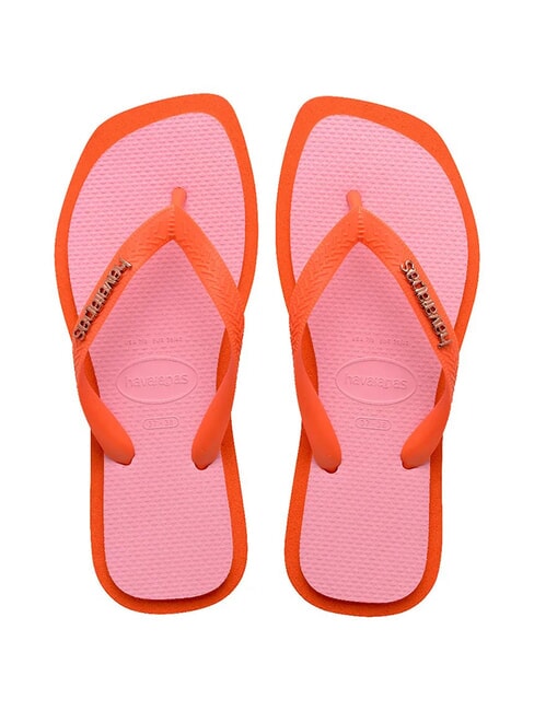 HAVAIANAS TOP SQUARE FUSION Papuci flip-flop portocaliu apus de soare - Pantofi femei
