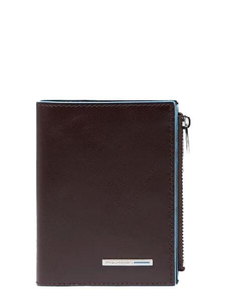 PIQUADRO BLUE SQUARE Portofel vertical din piele MAHOGANY - Portofele bărbați