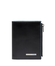 PIQUADRO BLUE SQUARE Portofel vertical din piele negru - Portofele bărbați - 1