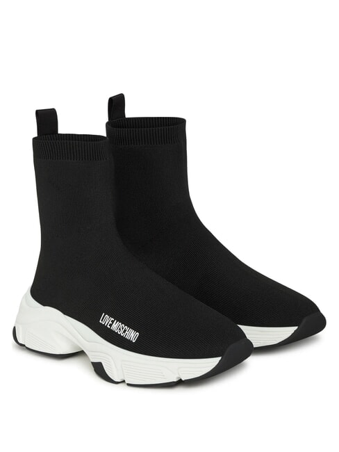 LOVE MOSCHINO STARDUST 60 Adidași din material textil negru - Pantofi femei