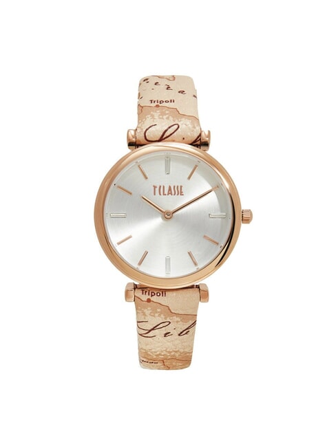 ALVIERO MARTINI PRIMA CLASSE SARDEGNA Ceas cu curea din piele și funcție de cronometrare bej geografic - Ceasuri