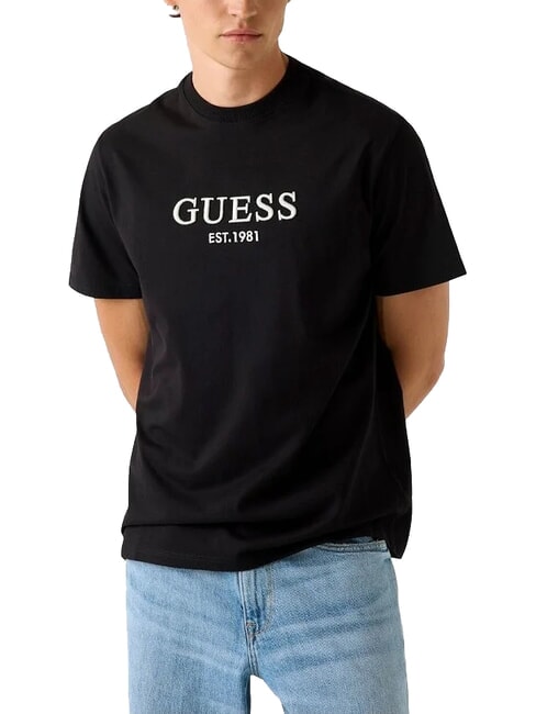 GUESS EMBROIDERY Tricou din bumbac jetbla - tricou