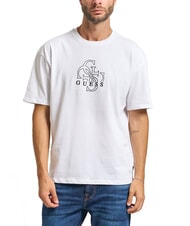 GUESS BASIC Tricou din bumbac alb purpuriu - tricou - 1