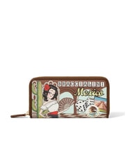 BRACCIALINI CARTOLINE Portofel mare cu fermoar MEXICO - Portofele femei