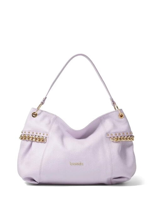 BRACCIALINI NORA Geantă de umăr din piele cu lanț liliac - Genți femei