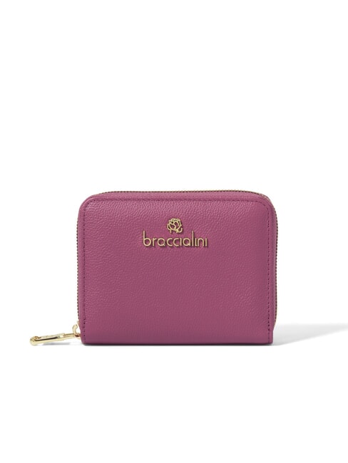 BRACCIALINI BASIC Portofel mic din piele cu fermoar roșu - Portofele femei