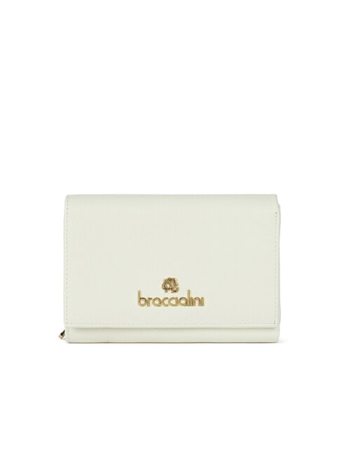 BRACCIALINI BASIC Portofel mediu din piele alb - Portofele femei